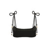 Simple Shirred Tie Crop - Natural Black