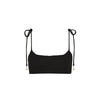 Simple Shirred Tie Crop - Natural Black