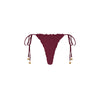Lettuce Edge Thong Tie Bikini Bottom - Sangria