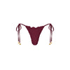 Lettuce Edge Thong Tie Bikini Bottom - Sangria