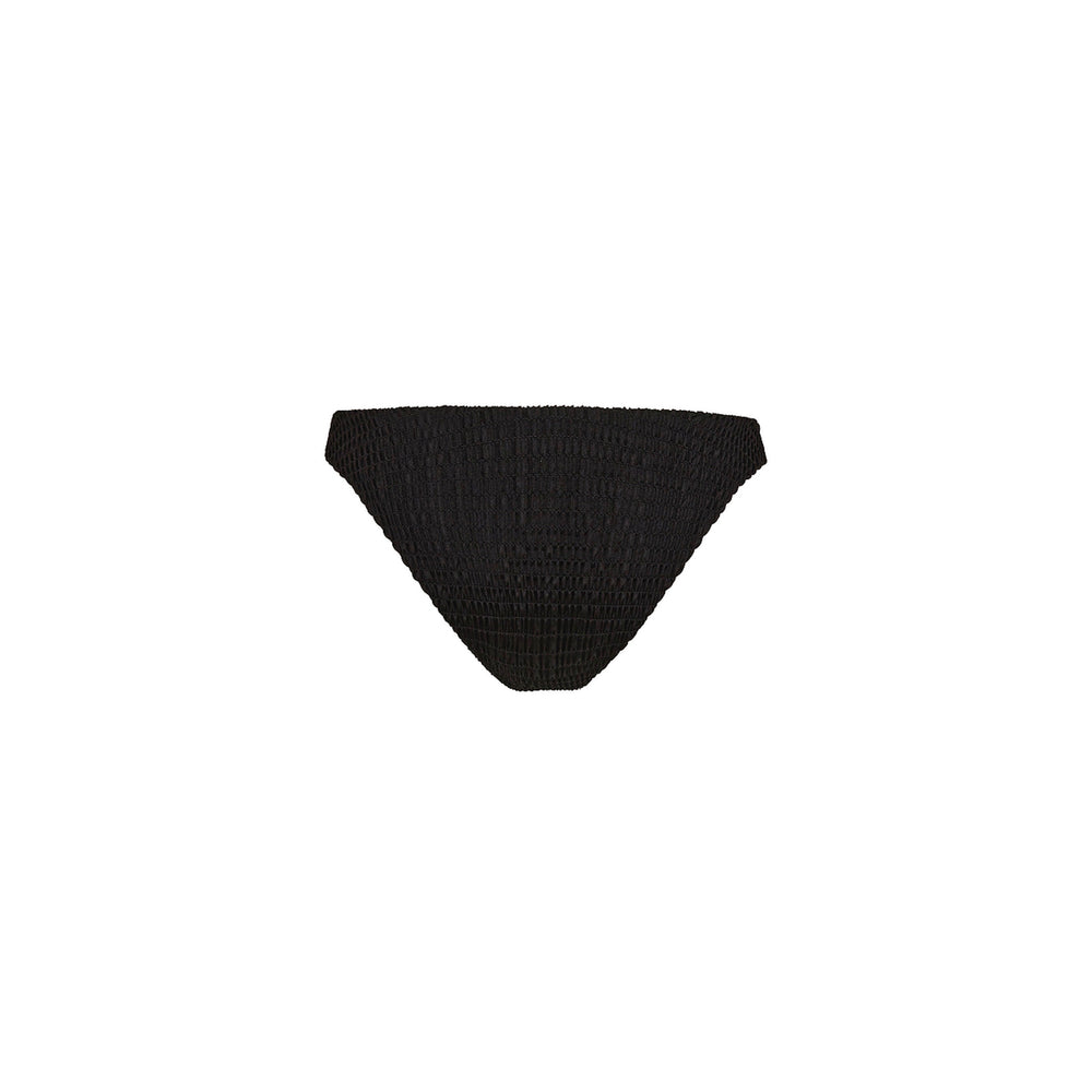 Shirred Minimal Full Coverage Bikini Bottom - Twilight Black