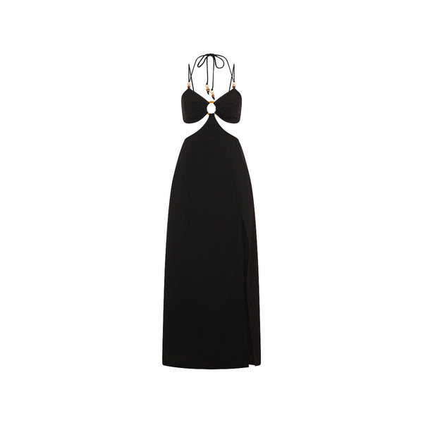 Beaded Cut Out Maxi Dress - Twilight Black Beaded Cut Out Maxi Dress - Twilight Black