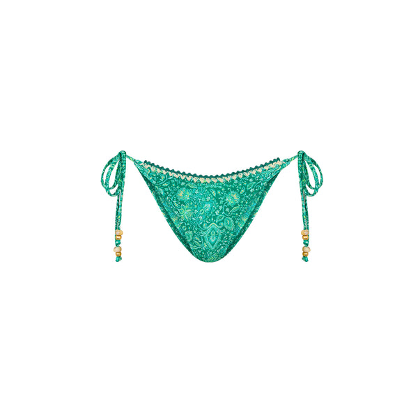 Crochet Dipped Cheeky Tie Bikini Bottom - Emerald Aura –Kulani Kinis