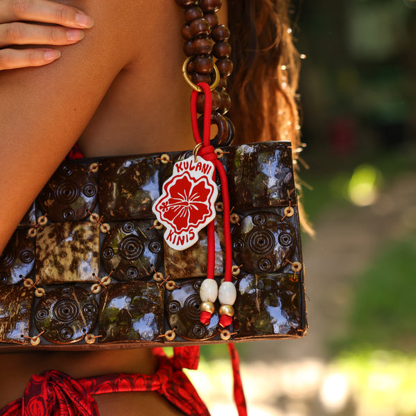 Charm Keyring - Cherry Hibiscus –Kulani Kinis