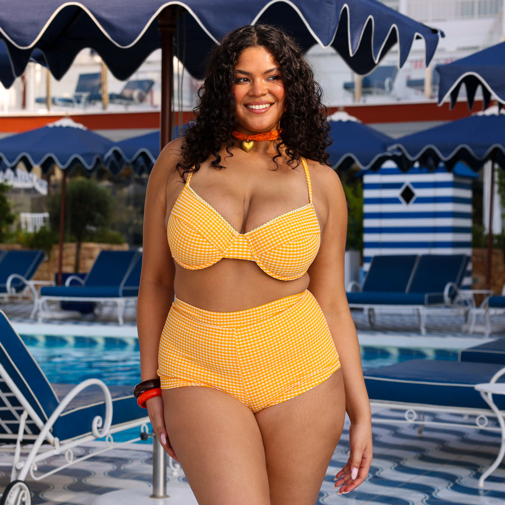 Cheeky Retro Swim Short - Orange Cream