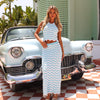 Chevron Knit Midi Skirt - Crystal Cove