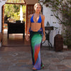 Chiffon Tie Side Maxi Skirt - Spellbound Swirl