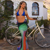 Chiffon Tie Side Maxi Skirt - Spellbound Swirl