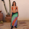 Chiffon Tie Side Maxi Skirt - Spellbound Swirl