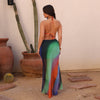 Chiffon Tie Side Maxi Skirt - Spellbound Swirl