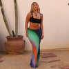Chiffon Tie Side Maxi Skirt - Spellbound Swirl
