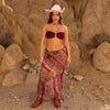 Chiffon Tie Side Maxi Skirt - Tropical Viper