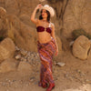 Chiffon Tie Side Maxi Skirt - Tropical Viper