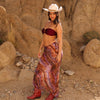 Chiffon Tie Side Maxi Skirt - Tropical Viper
