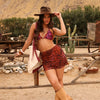 Chiffon Tie Side Mini Skirt - Leopard Lasso