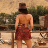 Chiffon Tie Side Mini Skirt - Leopard Lasso