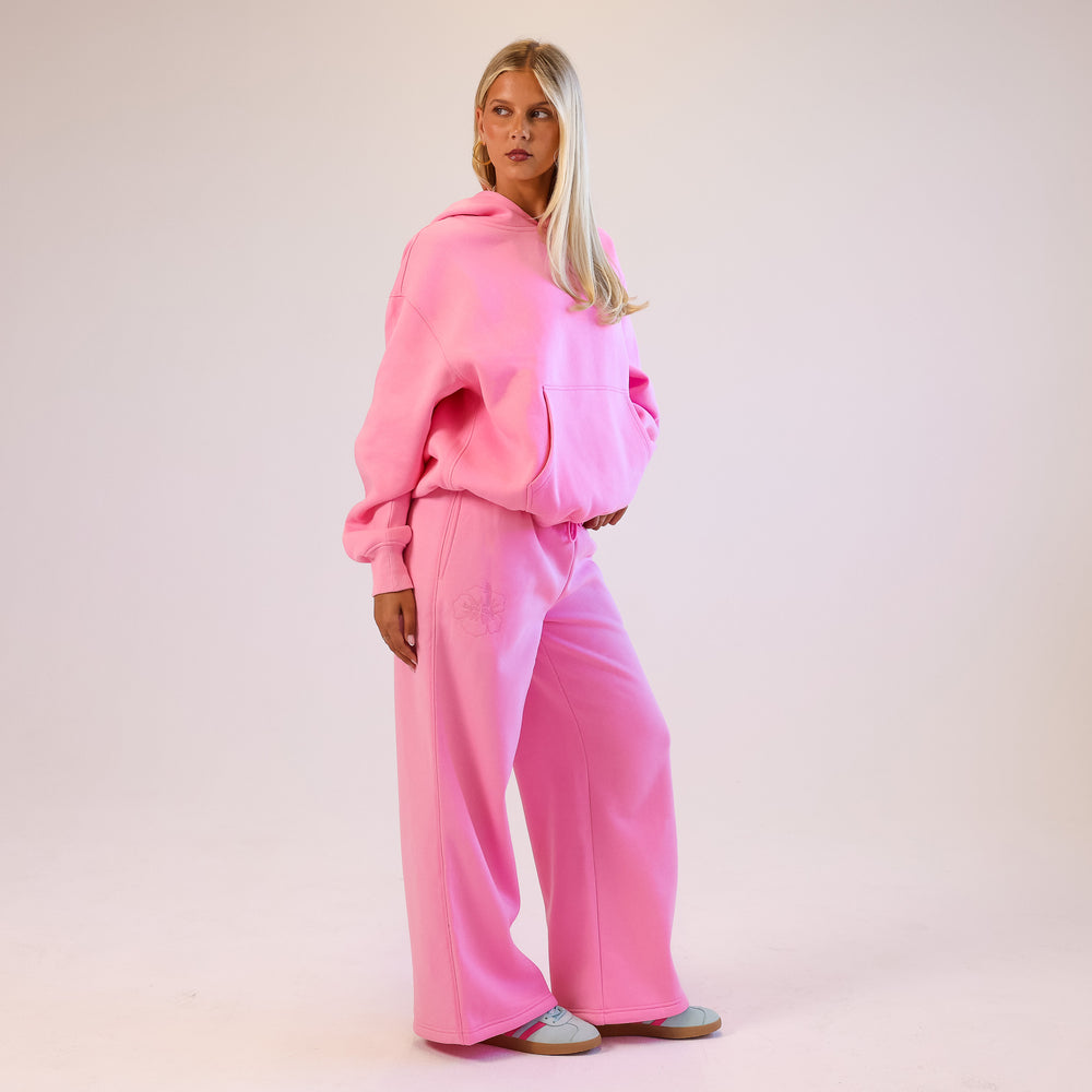 Embroidered Track Pants - Powder Puff