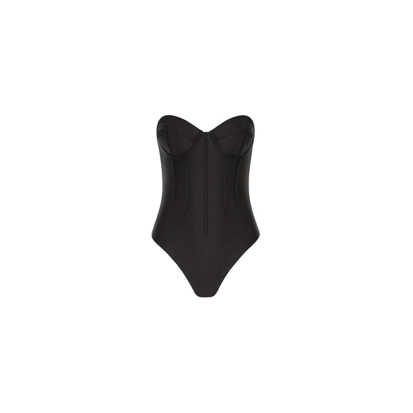 Contour Strapless Cheeky One Piece - Twilight Black –Kulani Kinis