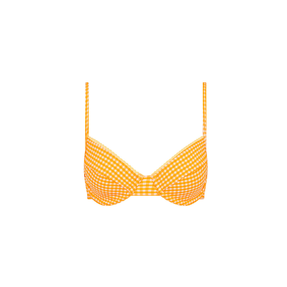 Decorative Ditzy Underwire Bikini Top - Orange Cream