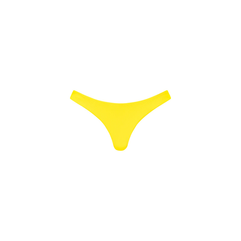 Minimal Full Coverage Bikini Bottom - Sunshine Yellow Ribbed