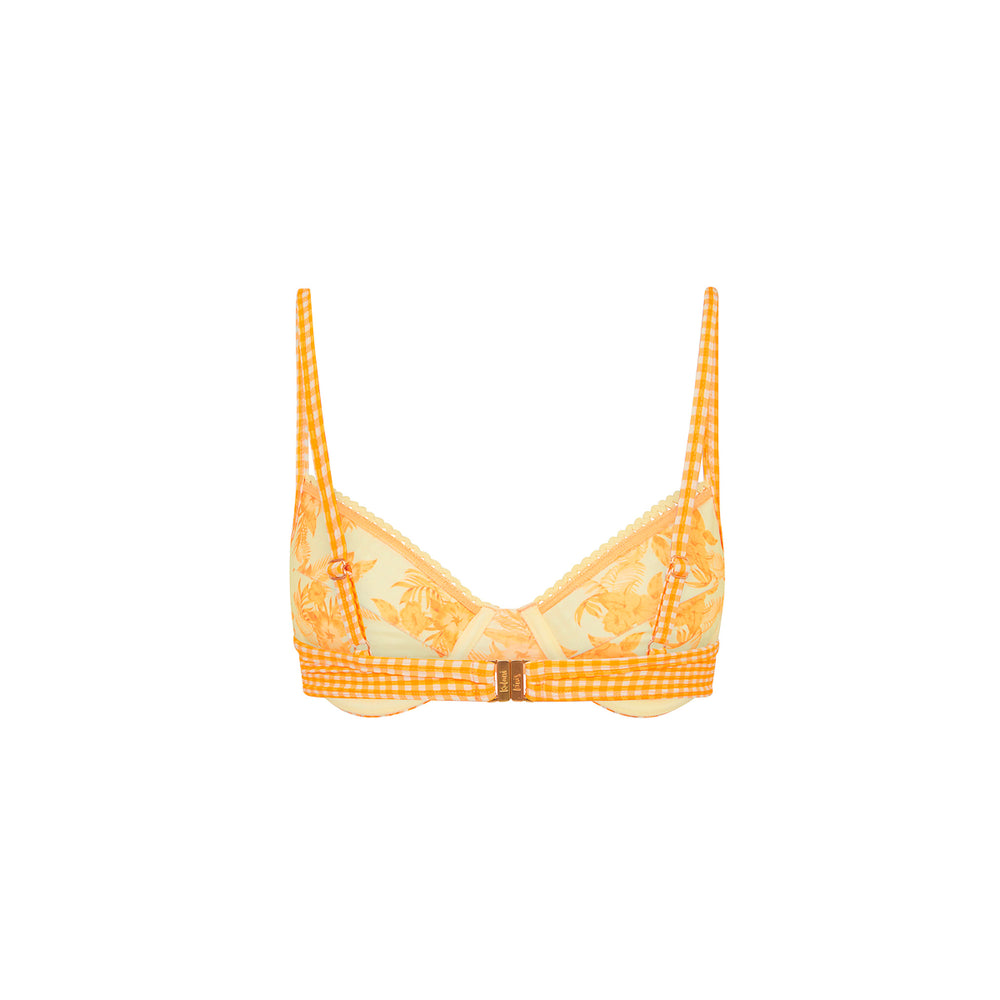 Decorative Ditzy Underwire Bikini Top - Orange Cream