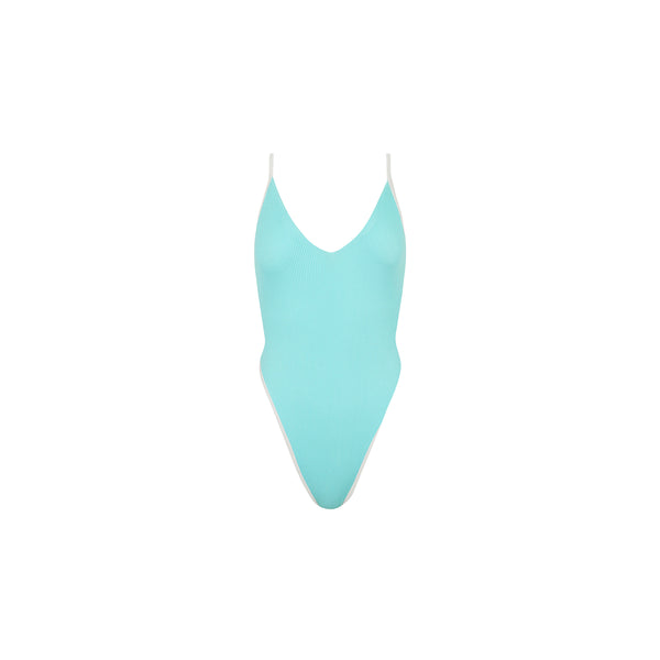 Plunge Cross Back One Piece - Calypso Blue –Kulani Kinis