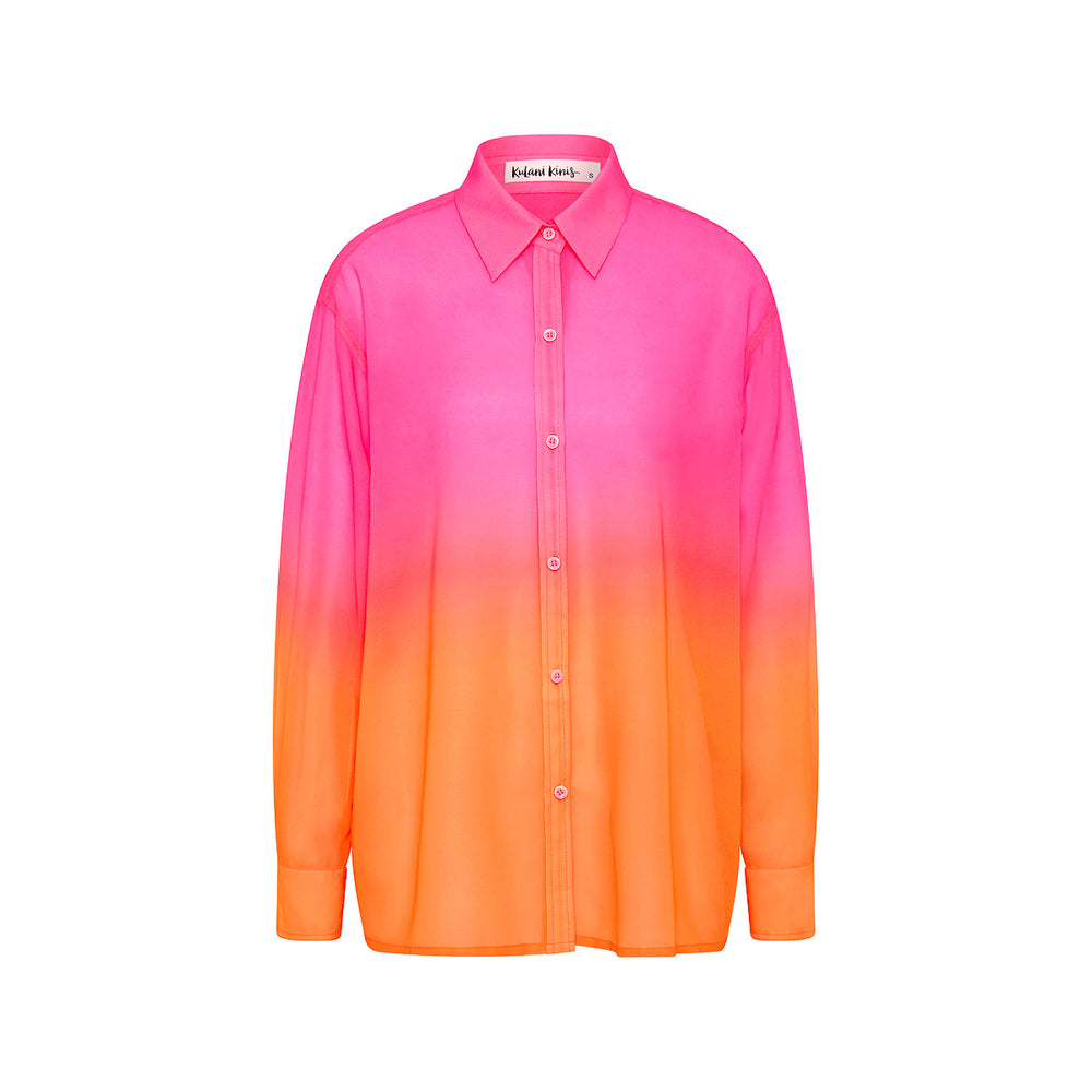 Essential Sheer Long Sleeve Shirt - Tropical Heatwave