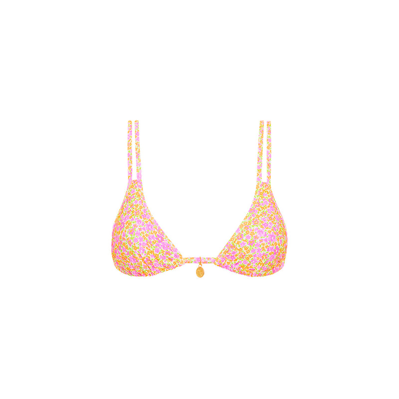 Twin Strap Bralette Bikini Top - Champagne Blossom