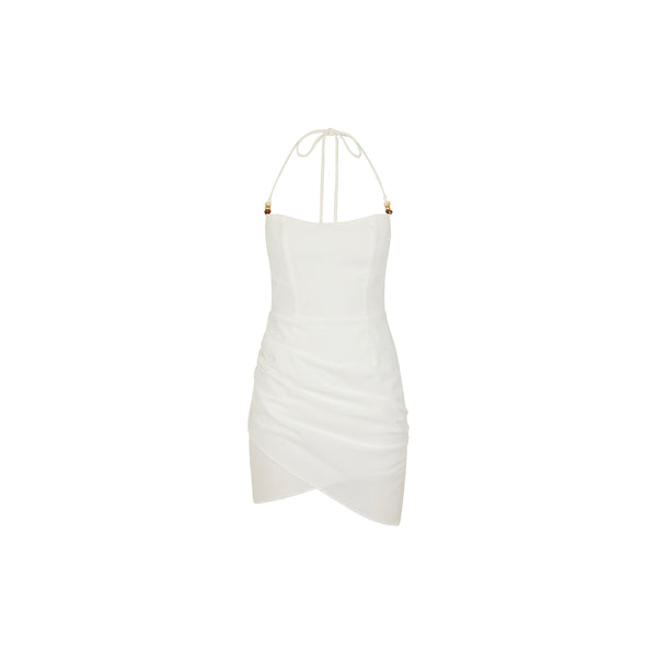 Ruched Side Mini Dress - Whipped White Small Ruched Side Mini Dress - Whipped White Small