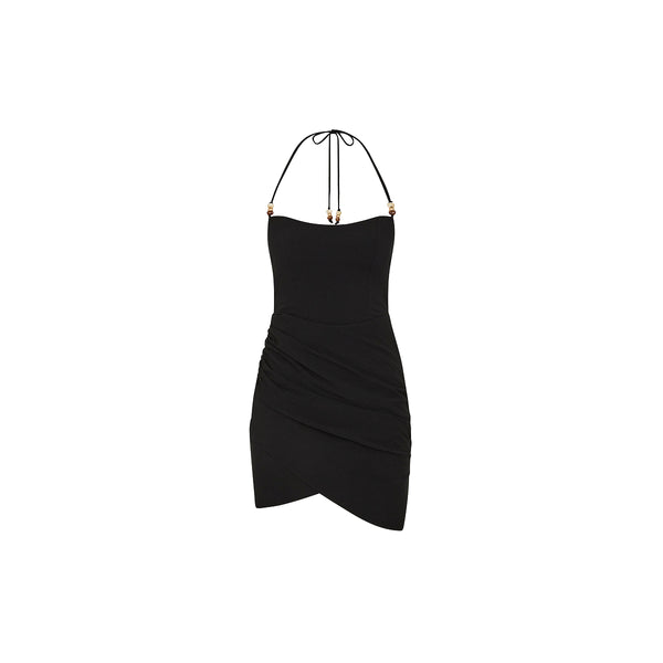 mini black ruched dress Ruched Side Mini Dress
