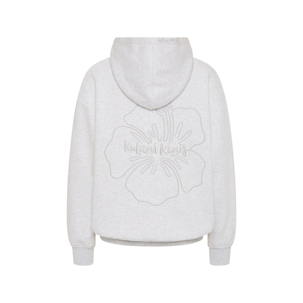 Embroidered Hoodie - Silver Stone