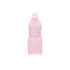 Chevron Knit Halter Mini Dress - Cotton Candy