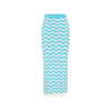 Chevron Knit Midi Skirt - Crystal Cove