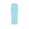Chevron Knit Midi Skirt - Crystal Cove