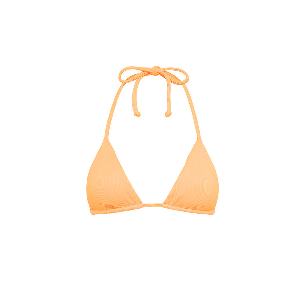 Slide Triangle Bikini Top - Mango Ribbed