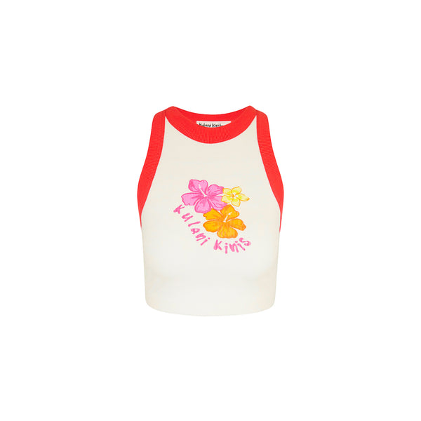 Bind Crop Tank Top - Hibiscus Kisses –Kulani Kinis