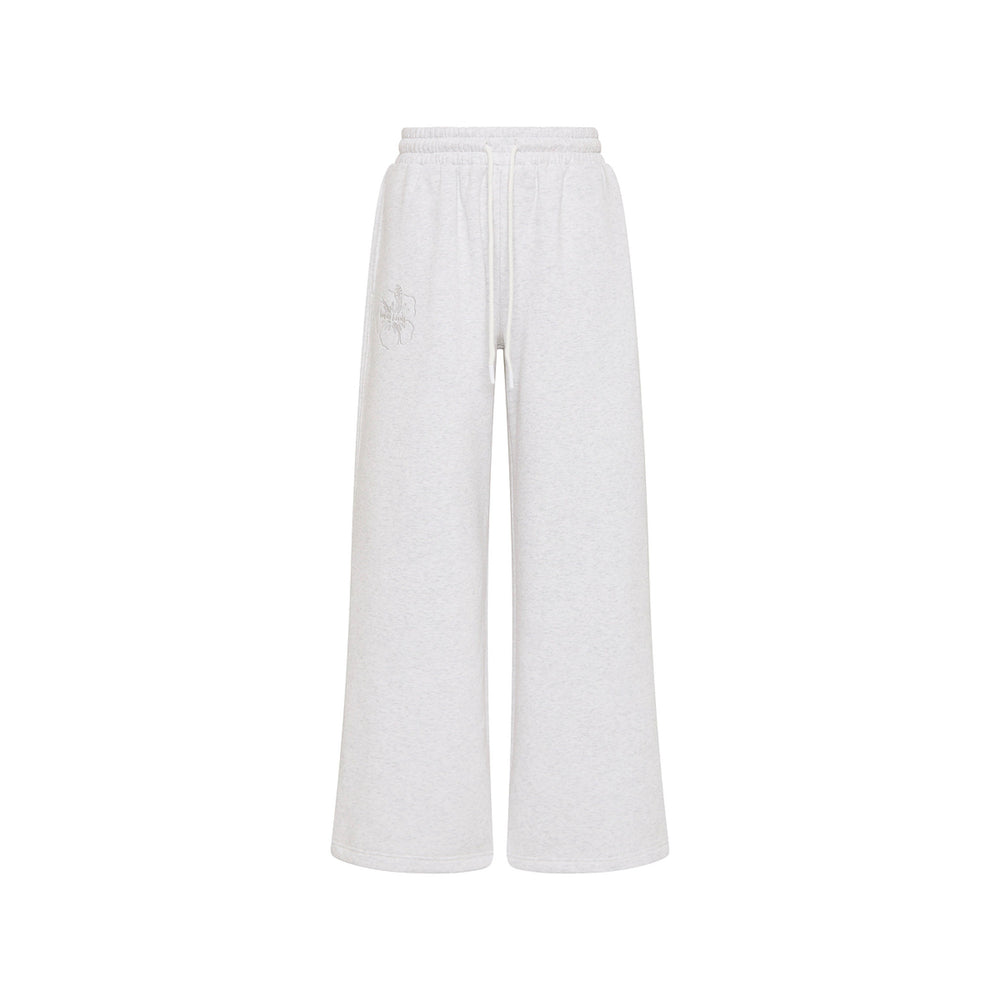 Embroidered Track Pants - Silver Stone