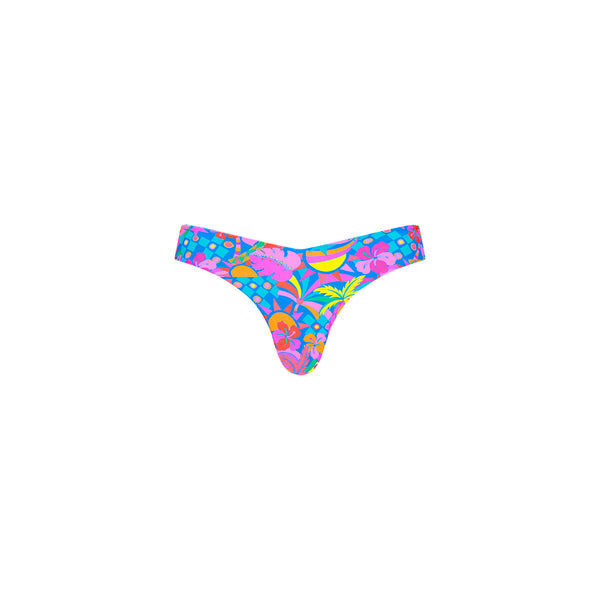 Cheeky V Bikini Bottom - Flamingo Pink Ribbed –Kulani Kinis