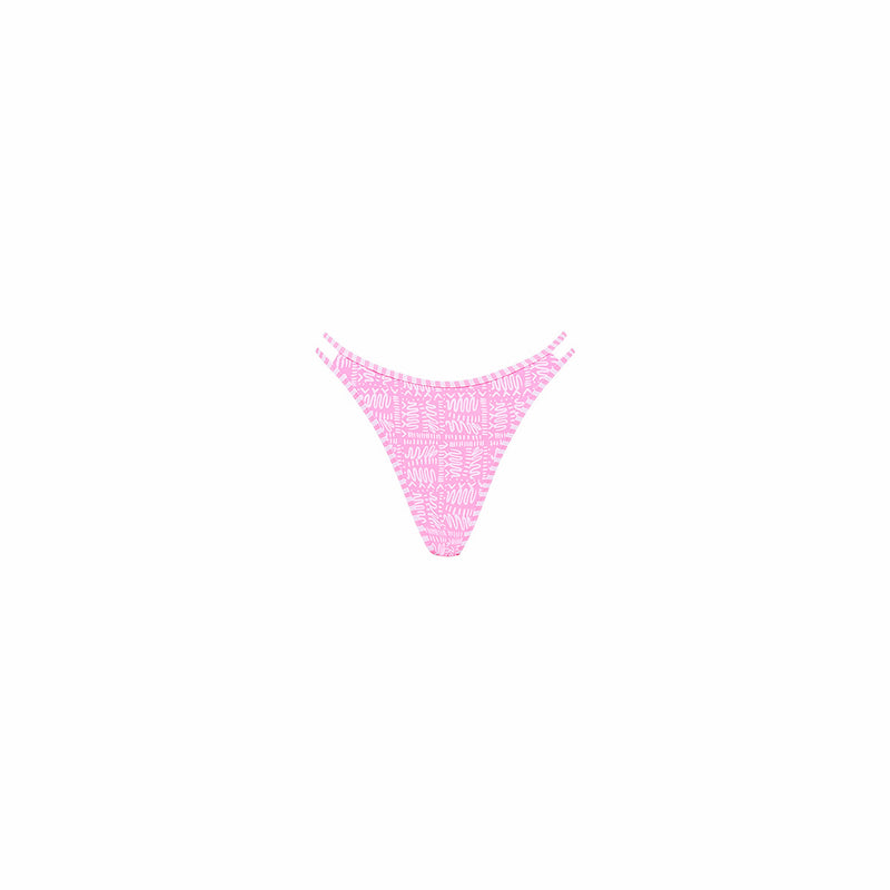 Twin Strap Cheeky Bikini Bottom - Strawberry Milkshake