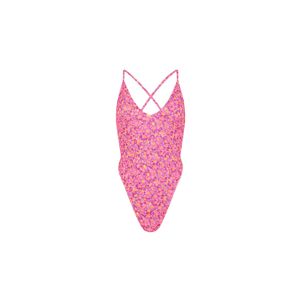 Plunge Cross Back One Piece - Gelato Bloom –Kulani Kinis