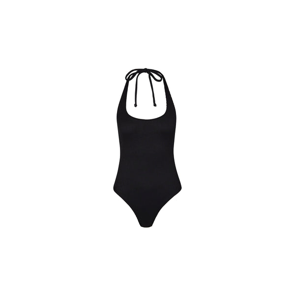 Scoop Halter Cheeky One Piece - Pitch Black –Kulani Kinis