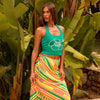 Satin Tie Side Maxi Skirt - Sunshine Lover
