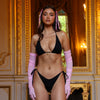 Shirred Triangle Bikini Top - Twilight Black
