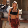 Simple Shirred Tie Crop - Natural Black