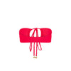 Braided Tie Bandeau Bikini Top - Cherry Crush
