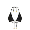 Shirred Triangle Bikini Top - Twilight Black