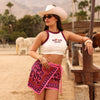 Tie Wrap Mini Skirt - Whiskey Waves