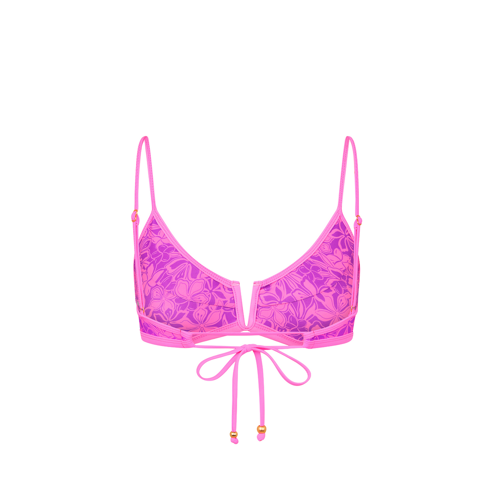 Bind Slim V Crop Bikini Top - Bubble Berry