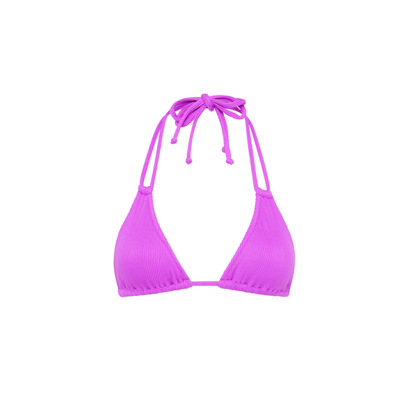 Halter Bralette Bikini Top - Electric Violet Ribbed –Kulani Kinis