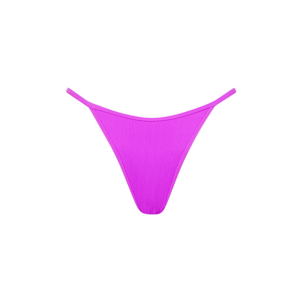 Tanning Thong Bikini Bottom - Electric Violet Ribbed –Kulani Kinis
